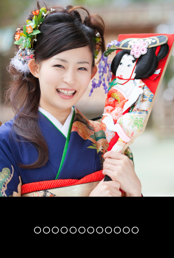 年賀状　角１　ブラック